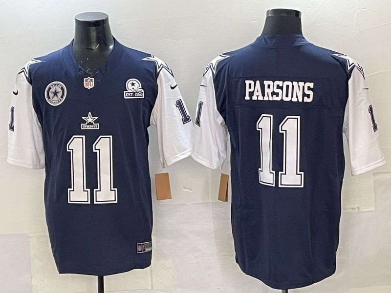 Men 2025 Nike Dallas Cowboys #11 Parsons Drak Blue 4th generation Limited NFL Jersey 03->dallas cowboys->NFL Jersey